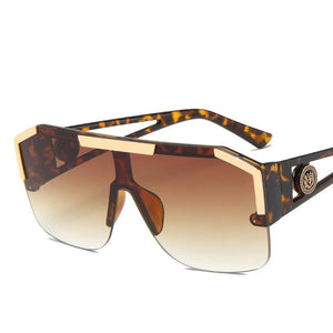 Oversized Goggle Sunglasses for Women 2022 Semi-Rimless Gradient Siamese Lens Sun Glasses Outdoor Driving Windproof Glasses UV