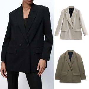 Woman 2022 Loose Double-breasted Blazer Suit Collar Button 5-Color Suit women&#39;s Jackets Suits Jacket Party Formal Wear