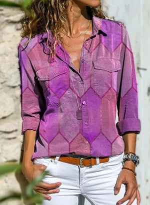 Ladies shirts  casual women shirts lapel long-sleeved blouse women