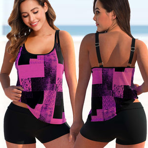 New Women Summer Plus Size Two Piece Swimsuit Sexy Print Tankini Female Monokini 2022 Beach Swim Bathing Suits Swimwear 8XL