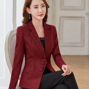 6XL Fashion Women Plus Size Blazers Jackets Work Office Lady Suit Slim Single Breasted Business Female Blazer Coats Formal