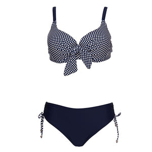 Andzhelika Push Up Mid Waist Bikini Sets Sexy Polka Dot Swimsuit Two Pieces Plus Size Swimwear Women 2022 Beach Bathing Suits