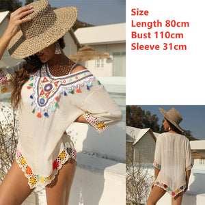 Black Beach Dress for Women Tunics Crochet Flower Swimsuit Cover Up Solid White Tunic 2022 Summer Beachwear Bikini Pareo Ups