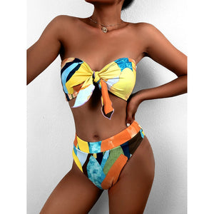 High Waist Bikini 2022 Sexy Swimsuit Women Swimwear Swim Cover up Bikini Set 3 piece Female Beach Wear Swimming for Bathing Suit