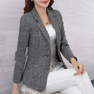 6XL Fashion Women Plus Size Blazers Jackets Work Office Lady Suit Slim Single Breasted Business Female Blazer Coats Formal