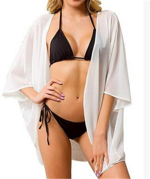Women Chiffon Beach Dress Bathing Suit Cardigan Swimsuit Bikini Swimwear Cover Up Kimono Pareo Robe De Plage Tunic 2020 Summer