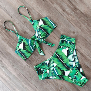 RUUHEE Bikini Swimwear Women Swimsuit 2022 High Waist Bikini Set Push Up Front Knot Bathing Suit Women Summer Beach wear Biquini