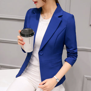 Women&#39;s Blazer 2020 Red Long Sleeve Blazers Pockets Jackets Coat Slim Office Lady Jacket Female Tops Suit Blazer Femme Jackets