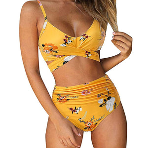 Summer Sexy Floral Bikinis Print Swimwear Push Up Bikini Women&#39;s Swimsuits Beach Wear Female Pool Swimming Bathing Suit 2022