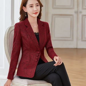 6XL Fashion Women Plus Size Blazers Jackets Work Office Lady Suit Slim Single Breasted Business Female Blazer Coats Formal