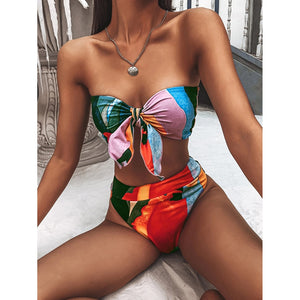 High Waist Bikini 2022 Sexy Swimsuit Women Swimwear Swim Cover up Bikini Set 3 piece Female Beach Wear Swimming for Bathing Suit