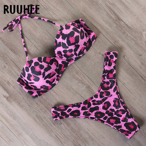RUUHEE Bikini Swimwear Women Swimsuit 2022 Leopard Brazilian Bikini Set Push Up Bathing Suit Female Summer Beach Wear Biquini