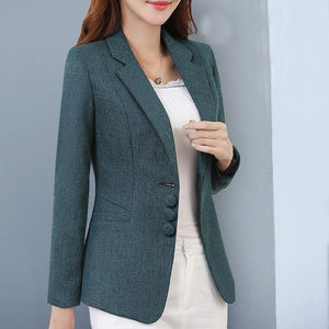 6XL Fashion Women Plus Size Blazers Jackets Work Office Lady Suit Slim Single Breasted Business Female Blazer Coats Formal