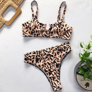 OMKAGI Bikinis 2021 Leopard Bikini Brazilian Swimming Womens Bathing Suits Sexy Push Up Swimsuit Micro Bikini Set Swimwear Women