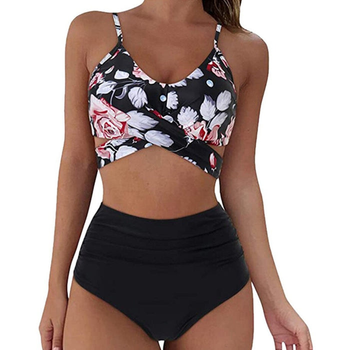 Summer Sexy Floral Bikinis Print Swimwear Push Up Bikini Women&#39;s Swimsuits Beach Wear Female Pool Swimming Bathing Suit 2022