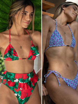 Sexy Bikinis Shiny Swimsuit Women Swimwear 2022 Bikini Set Separate Bathing Suits Short Sleeve Swimsuits Summer Beachwear