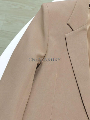 CNlalaxury 2022 Chic Solid Color Women Casual Blazer Jacket Office Lady Pockets Work Suit Coat Ladies Business Blazers Outerwear