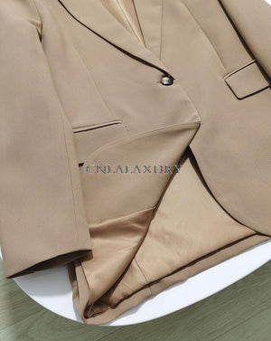 CNlalaxury 2022 Chic Solid Color Women Casual Blazer Jacket Office Lady Pockets Work Suit Coat Ladies Business Blazers Outerwear