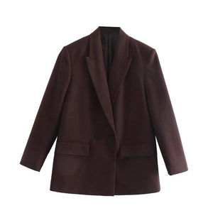 Woman 2022 Loose Double-breasted Blazer Suit Collar Button 5-Color Suit women&#39;s Jackets Suits Jacket Party Formal Wear